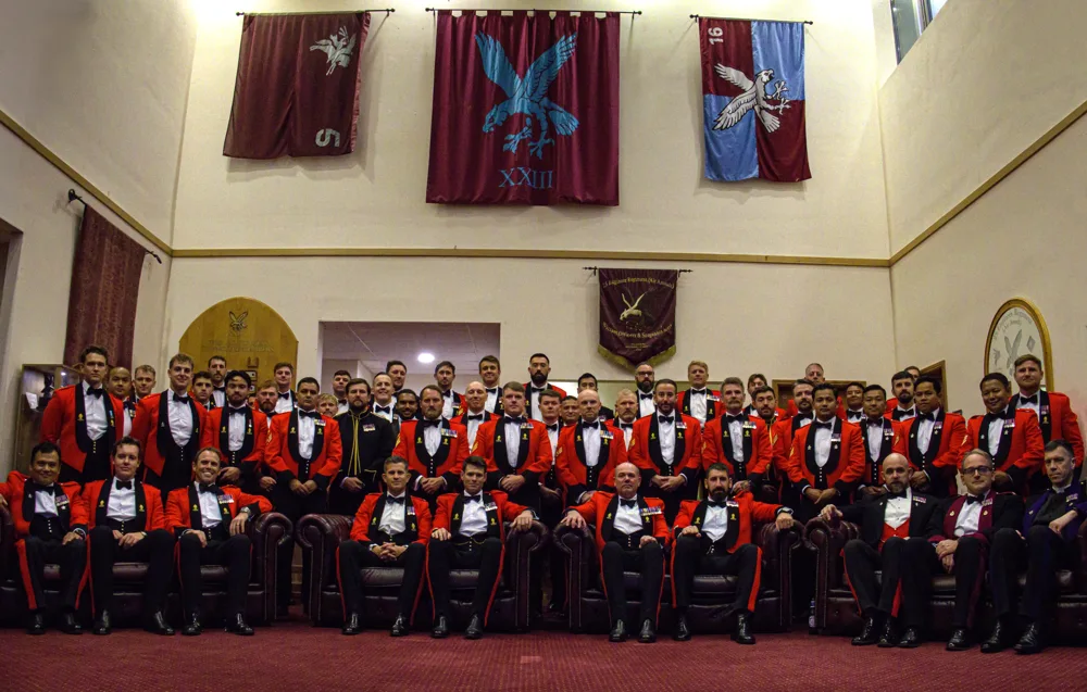 Formal regimental dinner group