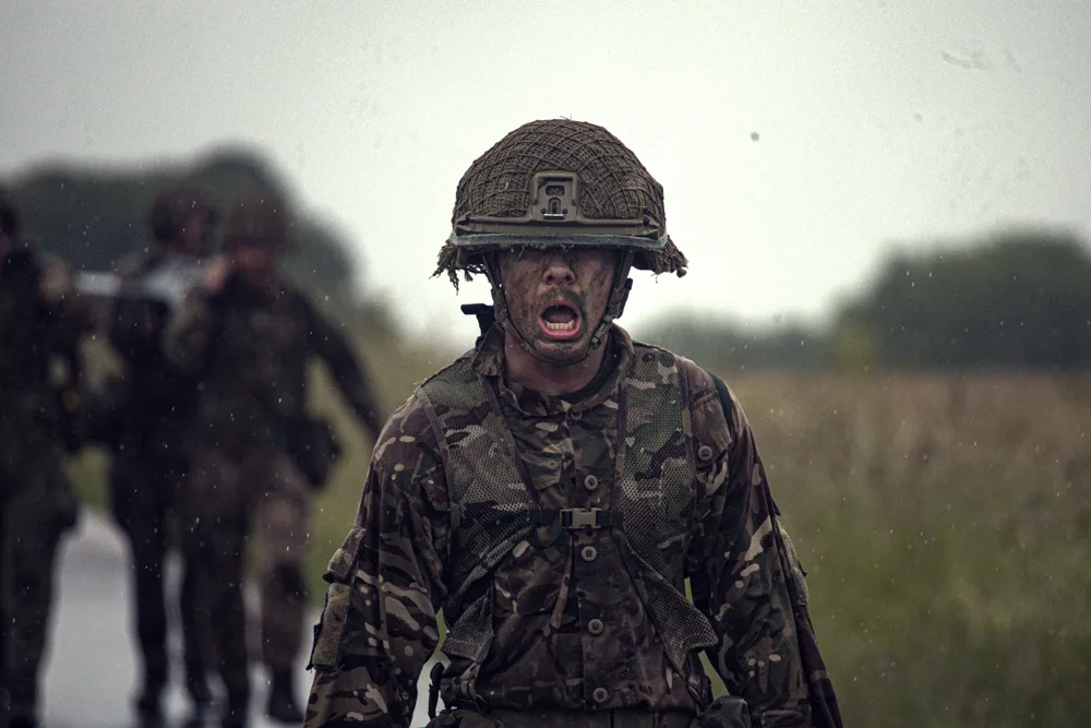 Soldier during a demanding training session
