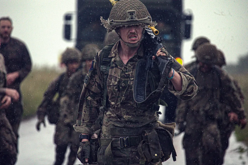 Soldier during team training